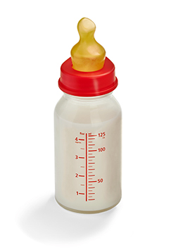 Baby bottle filled with milk
